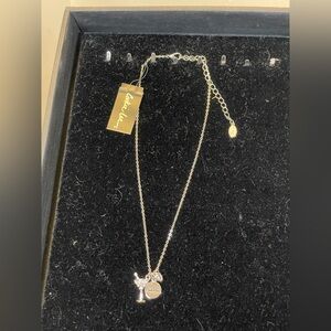 Cookie Lee Silver Necklace with Martini Charm
